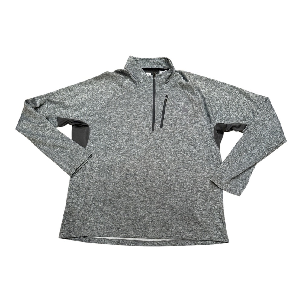 The North Face Mens XL Heather Gray FlashDry Quarter Zip Pullover Thumbholes
